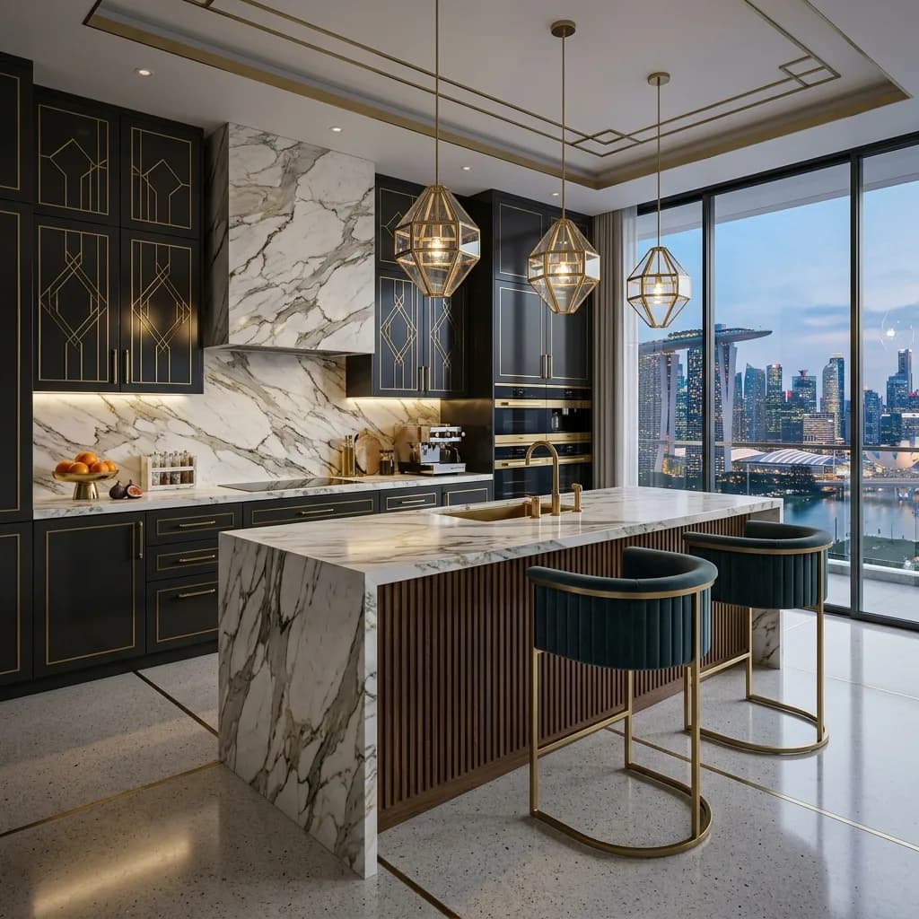 Neo-Deco architectural aesthetic framework layout 3